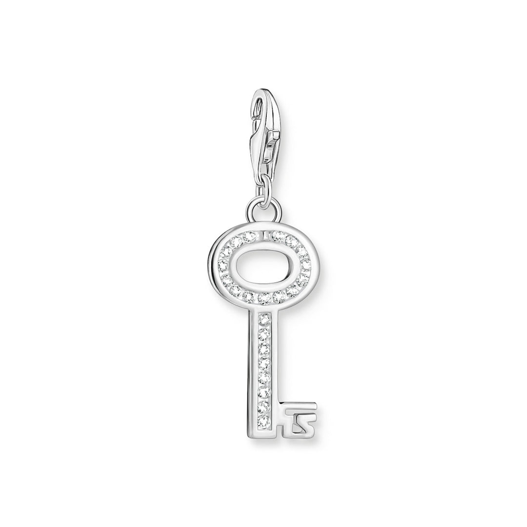 Thomas Sabo Charm-Anhänger Schlüssel Weisse Steine Silber - 0010-051-14