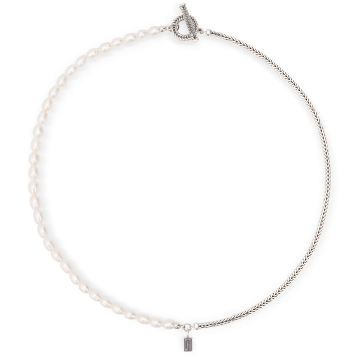 Buddha to Buddha Necklace Barbara Mini Pearl Silver - 001J047131345
