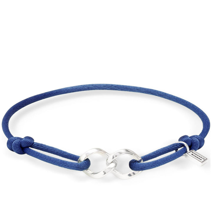 Buddha to Buddha Armband Kordel Chain XS Silber Kobaltblau - 001J051358425