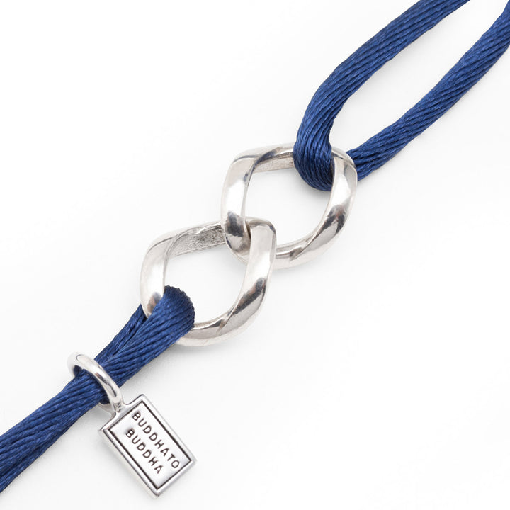 Buddha to Buddha Armband Kordel Chain XS Silber Kobaltblau - 001J051358425