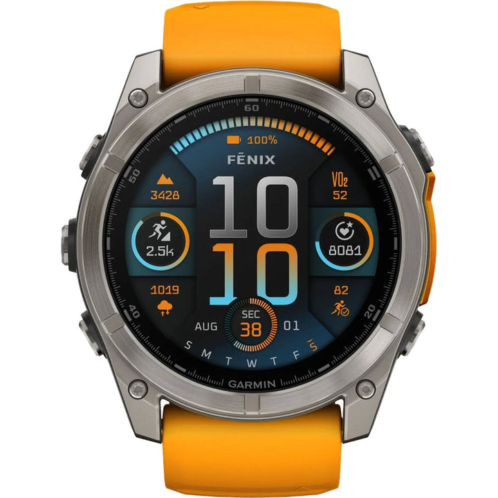 Garmin Fenix 8 AMOLED Sapphire Titanium Orange Spark (51 mm) - 010-02905-11