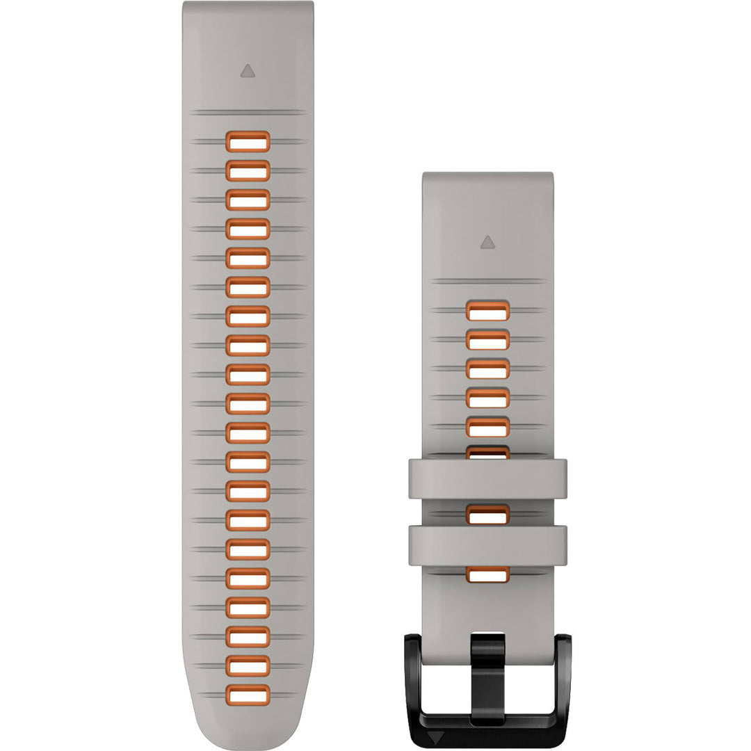 Garmin QuickFit 22 Fog Gray Ember Orange Silicone Band - 010-13280-02
