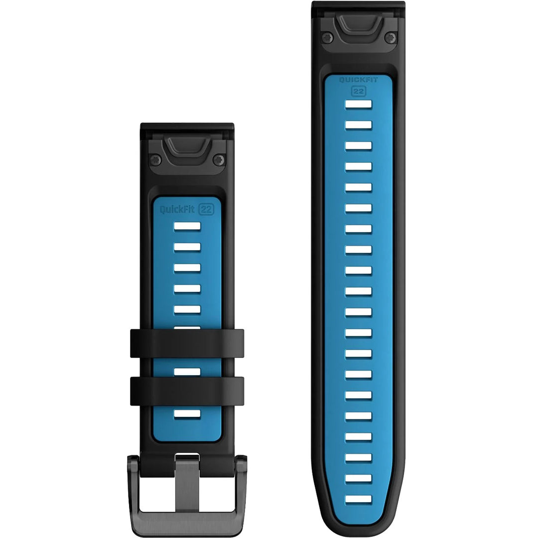 Garmin QuickFit 22 Black Cirrus Blue Silicone Band - 010-13280-05