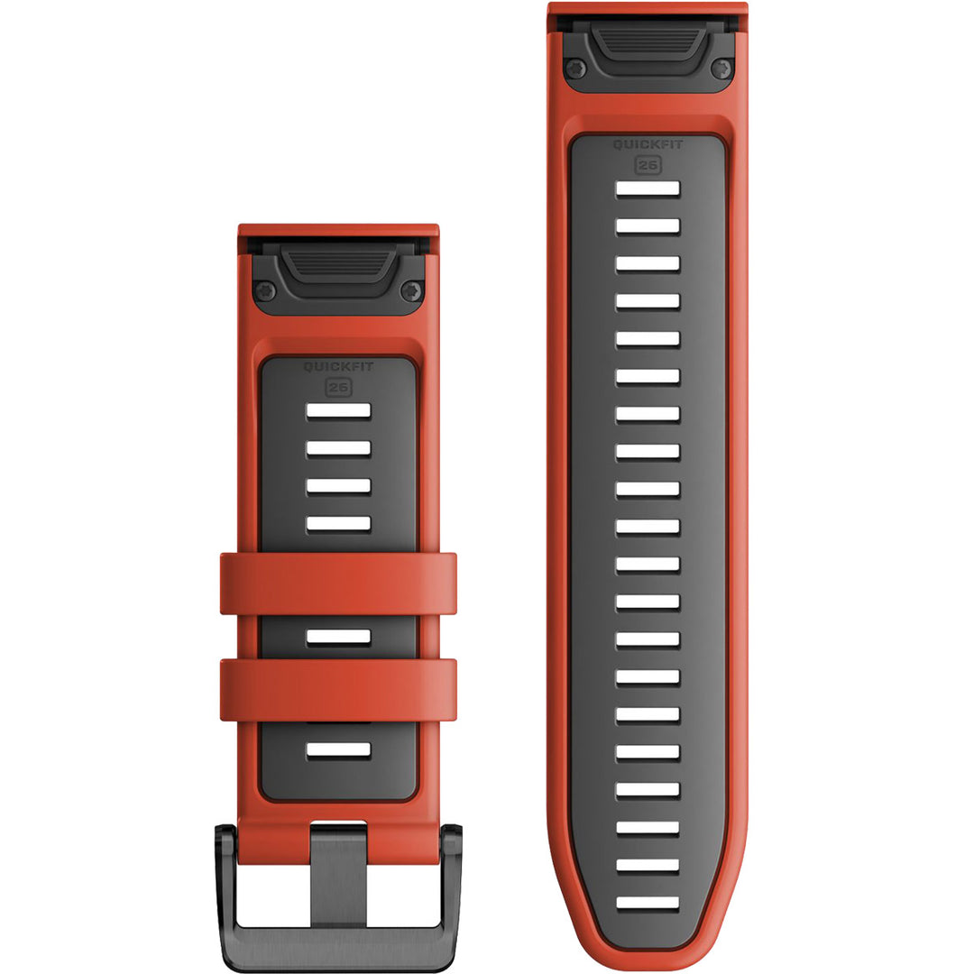 Garmin QuickFit 26 Flame Red Graphite Silicone Band - 010-13281-04