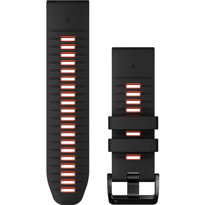 Garmin QuickFit 26 Black Flame Red Silicone Band - 010-13281-06