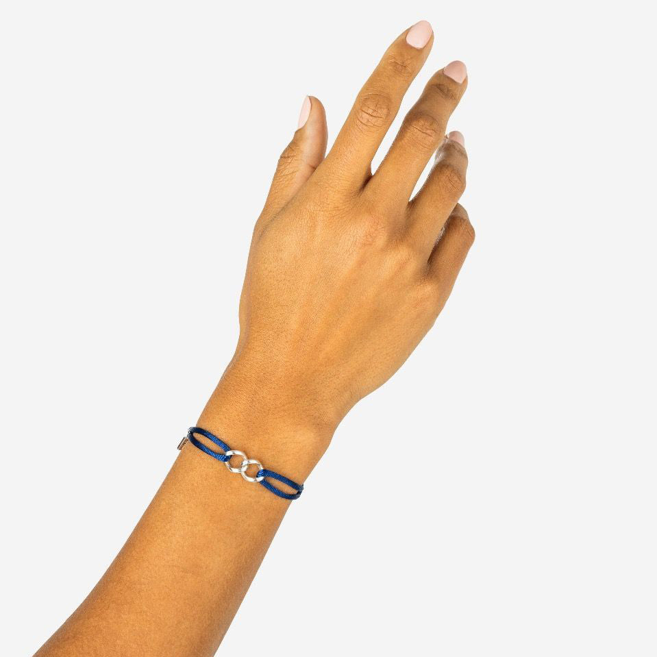 Buddha to Buddha Armband Kordel Chain XS Silber Kobaltblau - 001J051358425