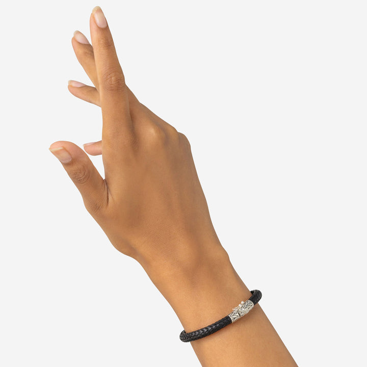 Buddha to Buddha Armband Ellen Leder Schwarz