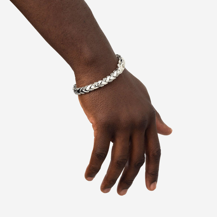 Buddha to Buddha Armband George Texture Silber