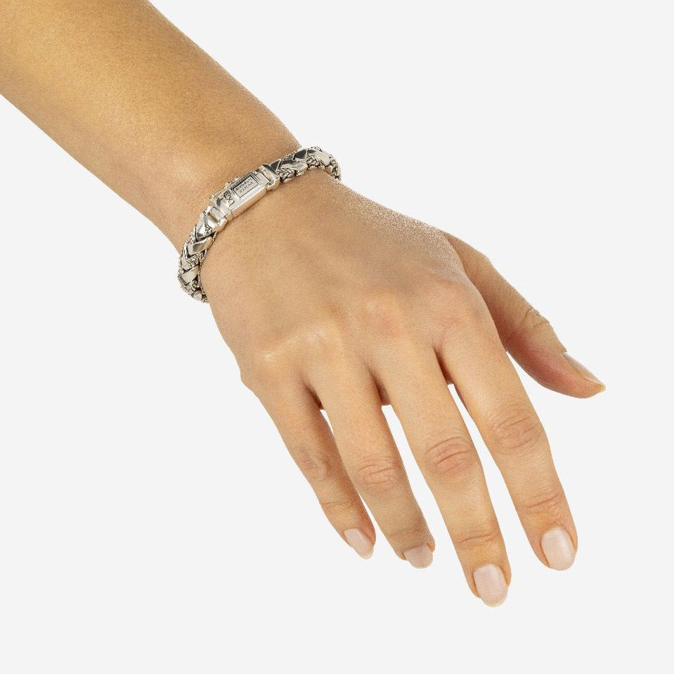 Buddha to Buddha Armband George Texture Silber