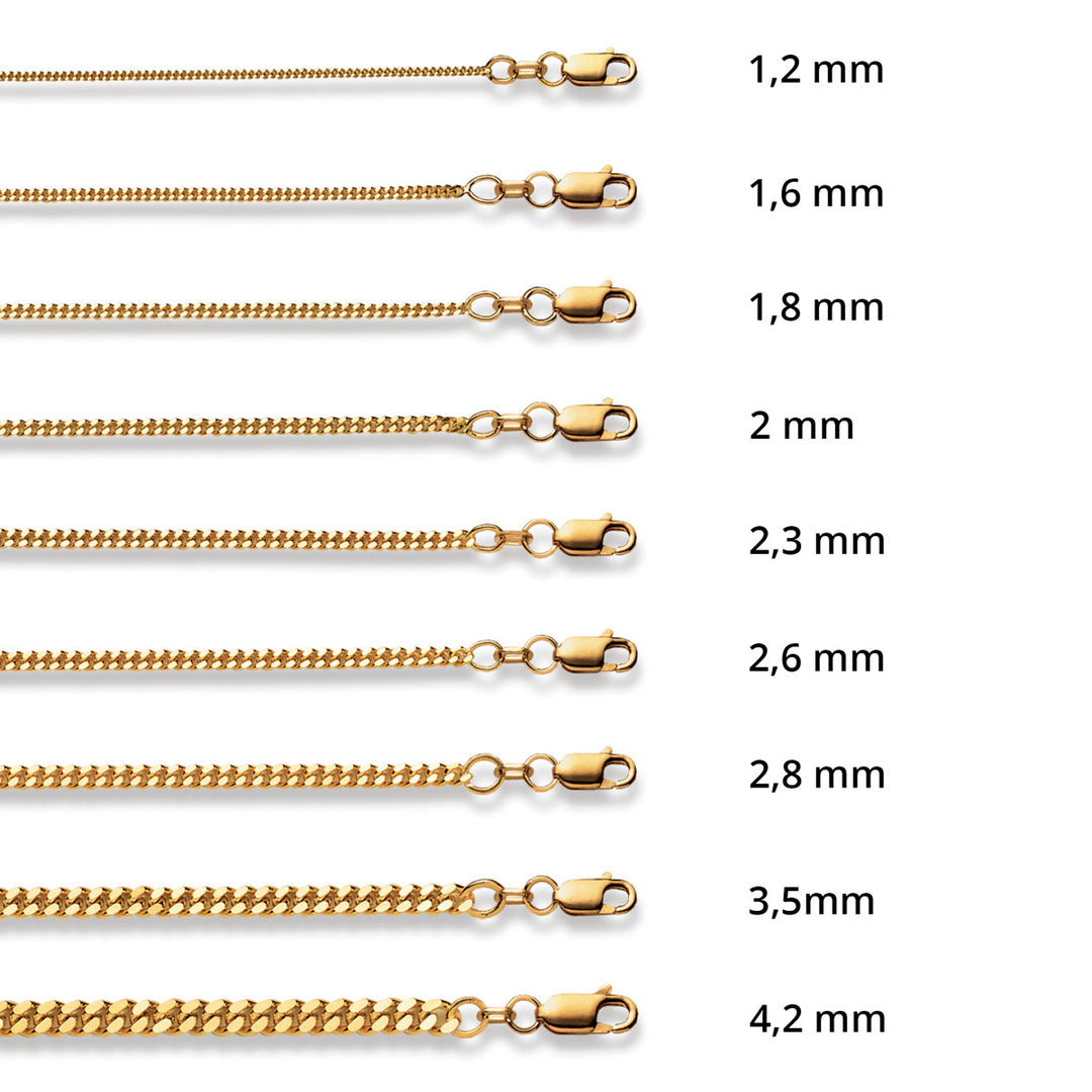 Luxoia Gold Classics Panzerkette Gelbgold 750/18k 1,8 mm 42 cm - 1140.03050/4201