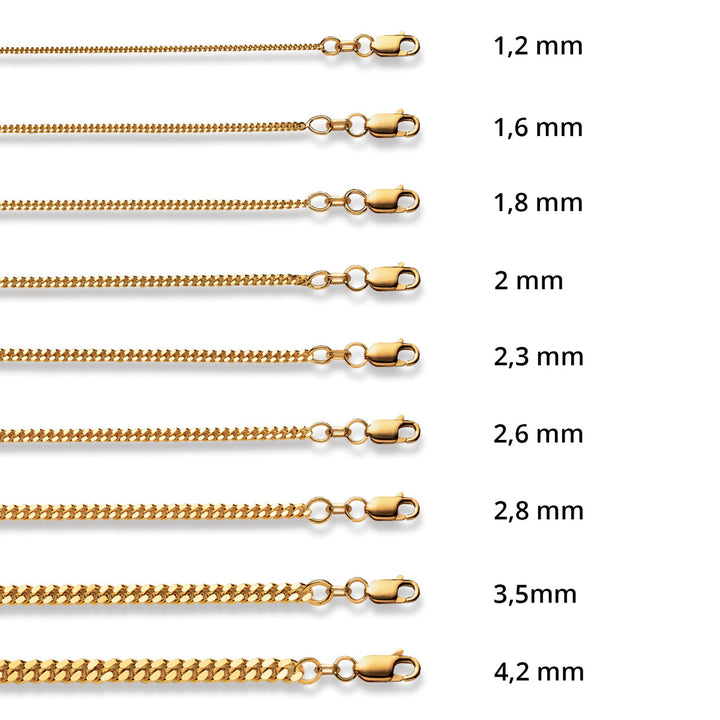 Luxoia Gold Classics Panzerkette Gelbgold 750/18k 1,8 mm 42 cm - 1140.03050/4201
