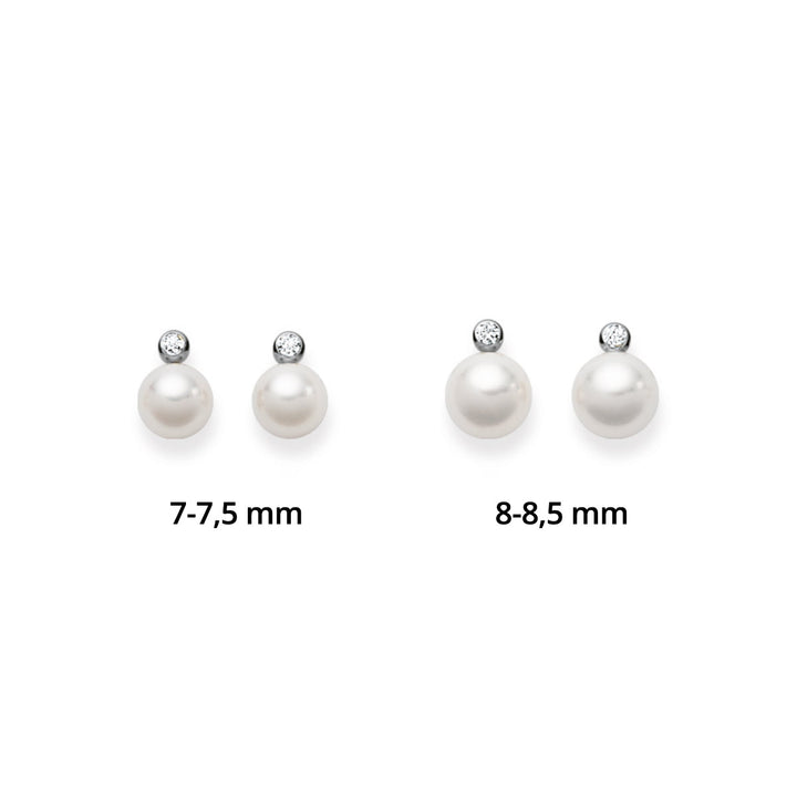 Luxoia Gold Classics Ohrstecker Weissgold 750/18k Akoyaperlen Diamant 1320
