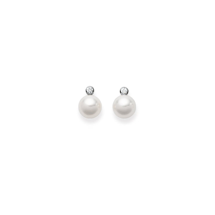 Luxoia Gold Classics Ohrstecker Weissgold 750/18k Akoyaperlen Diamant 1320
