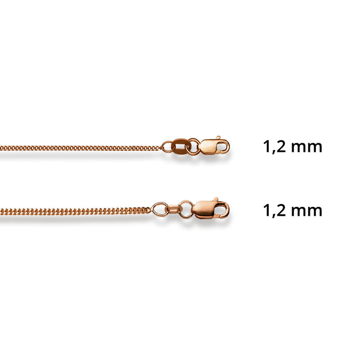 Luxoia Gold Classics Panzerkette Geschliffen Roségold 750/18k
