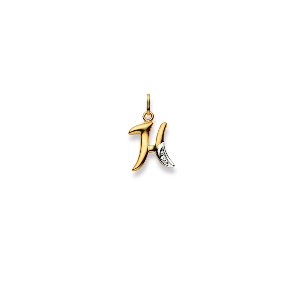 HK Gold Classics Anhänger Bicolor 750/18k Buchstabe H