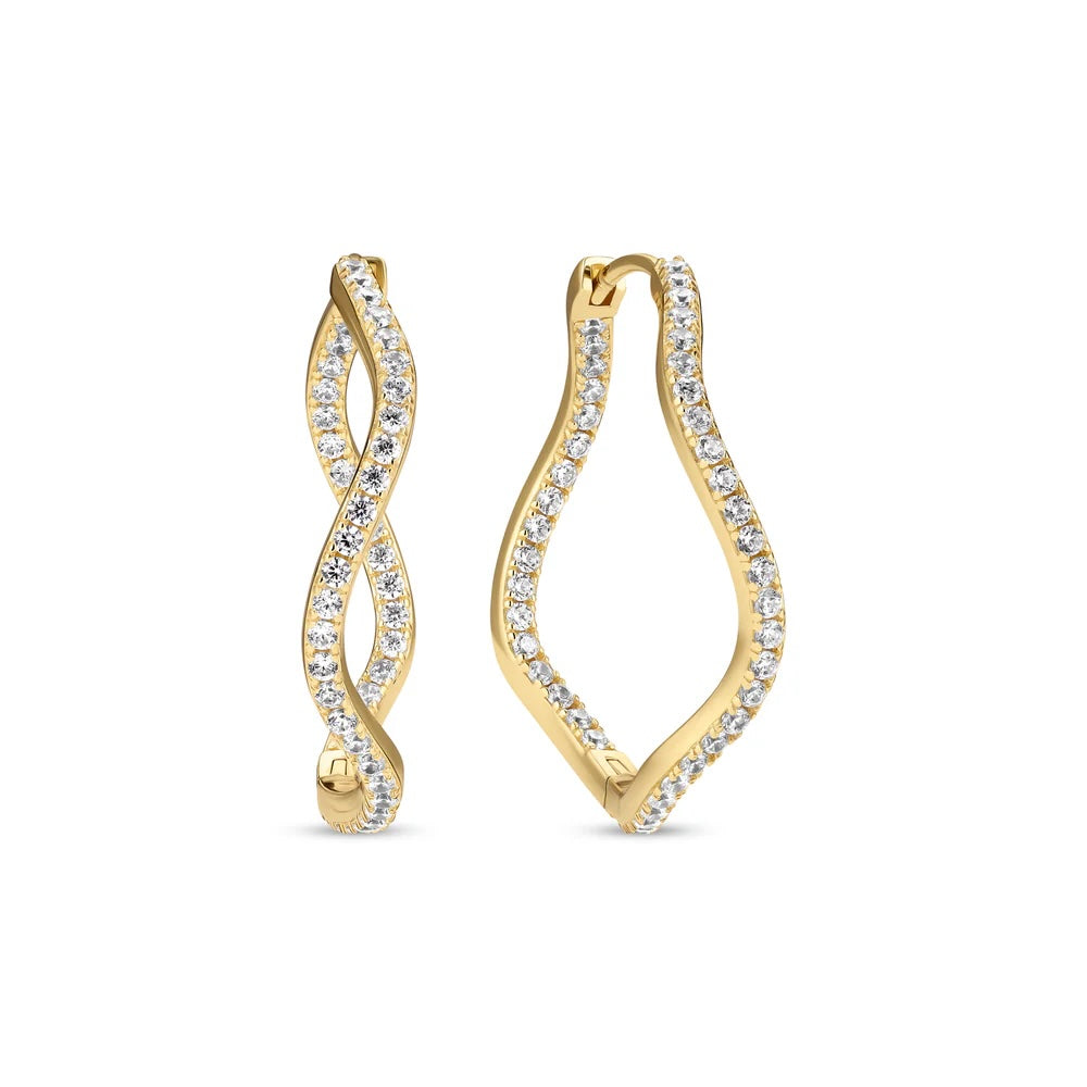 Sif Jakobs Ellera Waves X-Grande Earrings - SJ-E3879-CZ-YG