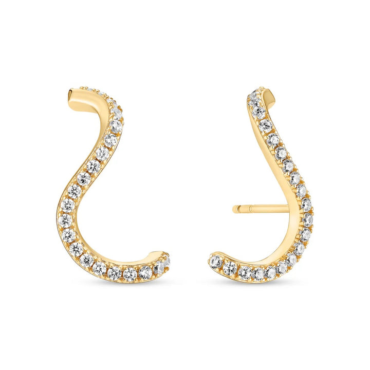 Sif Jakobs Ellera Waves Stud Earrings - SJ-E3890-CZ-YG