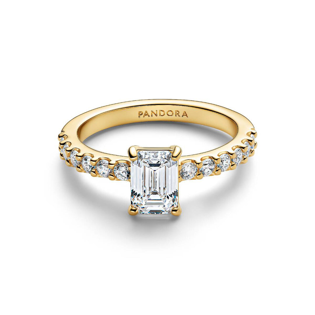 Pandora Rechteckiger Funkelnder Strahlenkranz Ring - 164506C01
