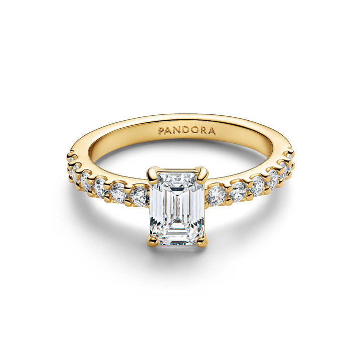 Pandora Rechteckiger Funkelnder Strahlenkranz Ring - 164506C01