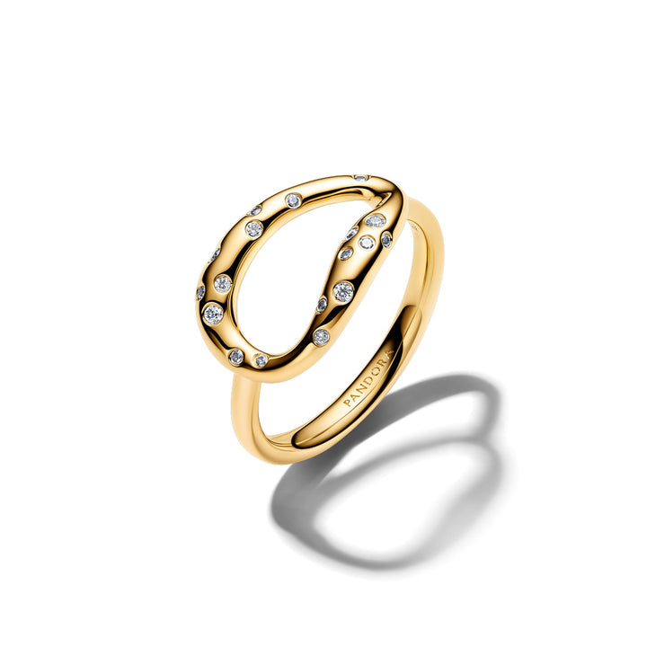 Pandora Anello Ovale Linea Sinuosa con Pietre Luminose - 164676C01
