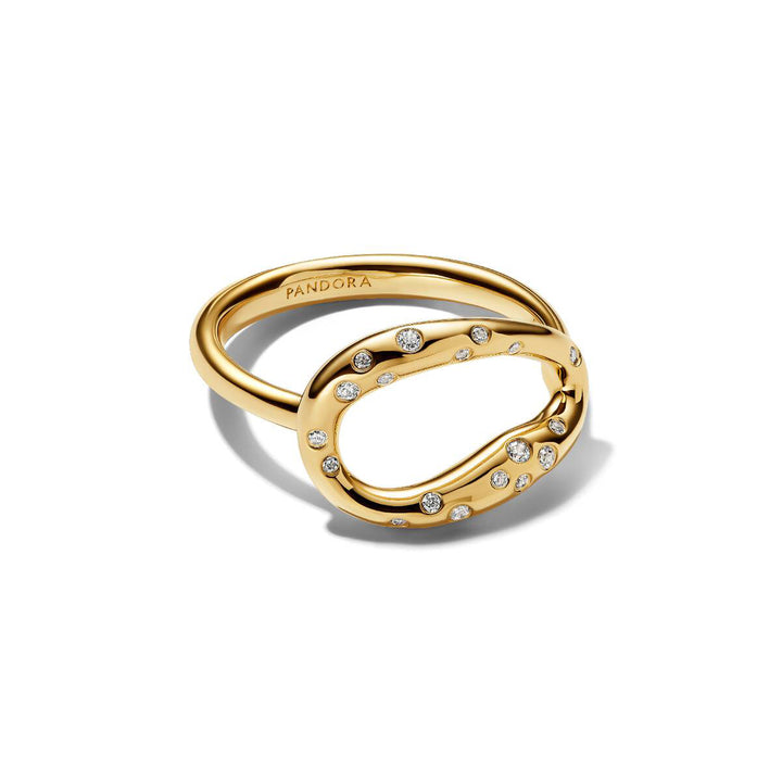 Pandora Organisch Geformter Steinbesetzter Statement Ring - 164676C01