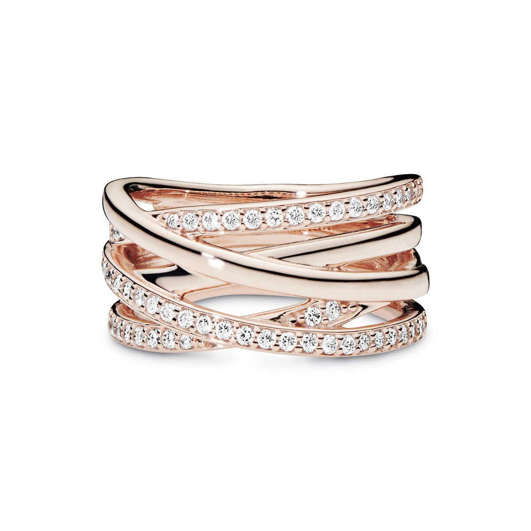 Pandora Funkelnde und Polierte Linien Ring - 180919CZ