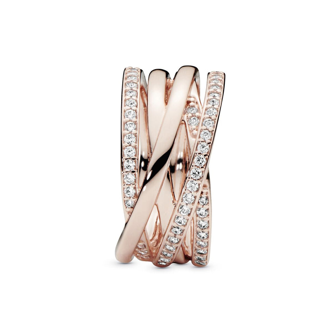 Pandora Funkelnde und Polierte Linien Ring - 180919CZ