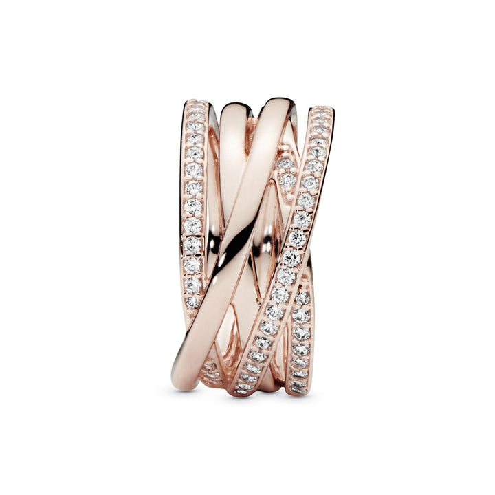 Pandora Funkelnde und Polierte Linien Ring - 180919CZ