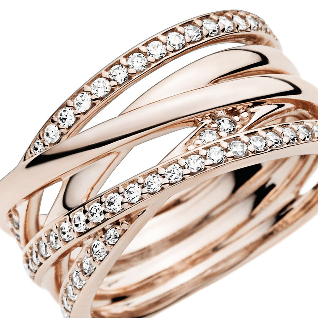 Pandora Funkelnde und Polierte Linien Ring - 180919CZ