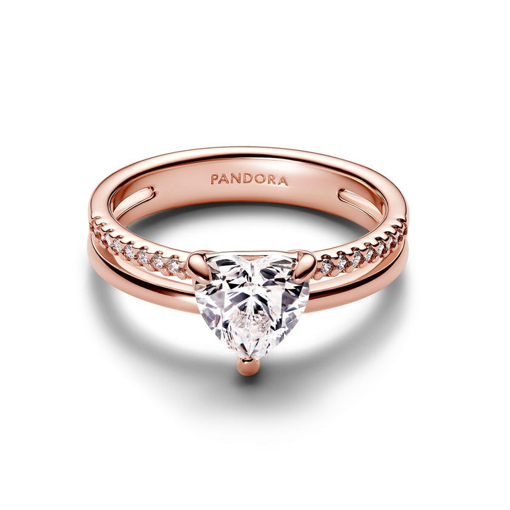 Pandora Doppelband Herz Ring - 183100C01