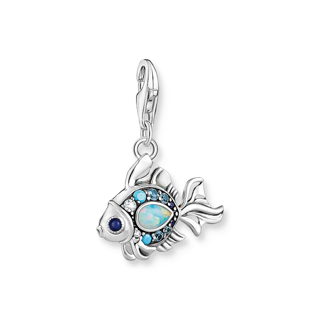 Thomas Sabo Charm-Anhänger Fisch mit Blauen Steinen Silber - 1884-945-7