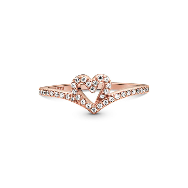 Pandora Timeless Wishbone Funkelndes Herz Ring - 189302C01