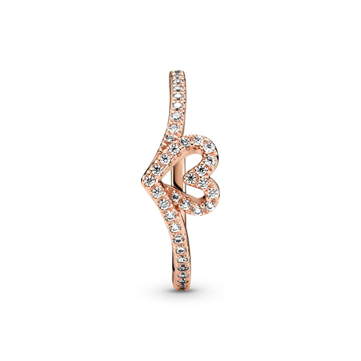 Pandora Timeless Wishbone Funkelndes Herz Ring - 189302C01