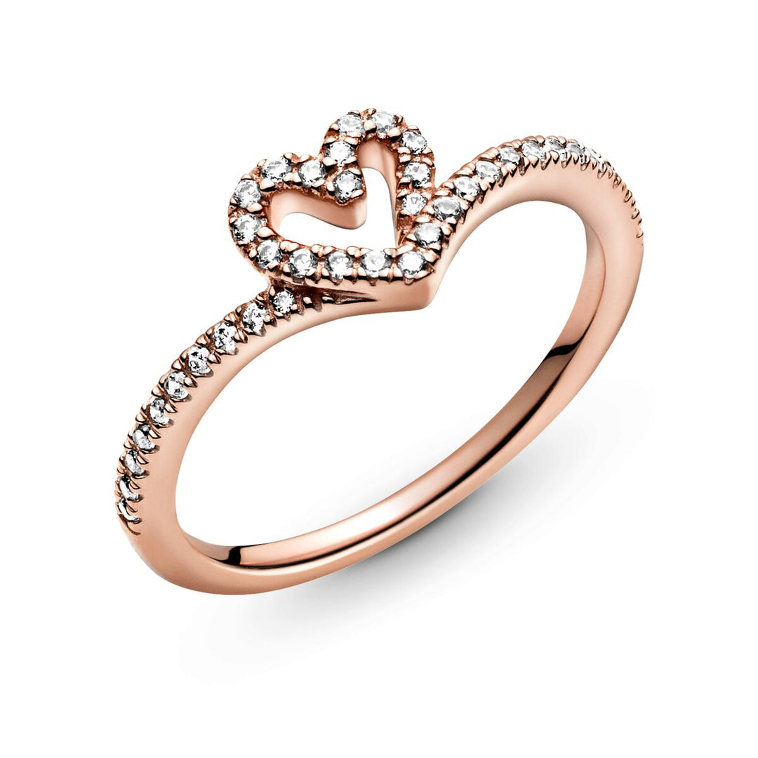 Pandora Timeless Wishbone Funkelndes Herz Ring - 189302C01