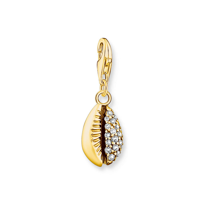 Thomas Sabo Charm-Anhänger Muschel mit Weissen Steinen Gold - 1895-414-14