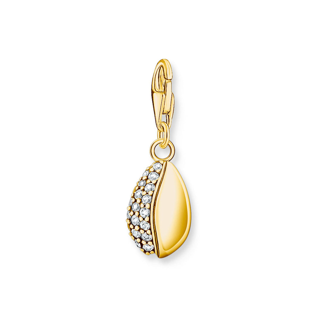 Thomas Sabo Charm-Anhänger Muschel mit Weissen Steinen Gold - 1895-414-14