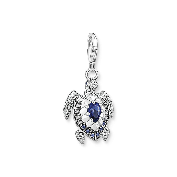 Thomas Sabo Charm-Anhänger Schildkröte mit Blauen Steinen - 1897-667-1