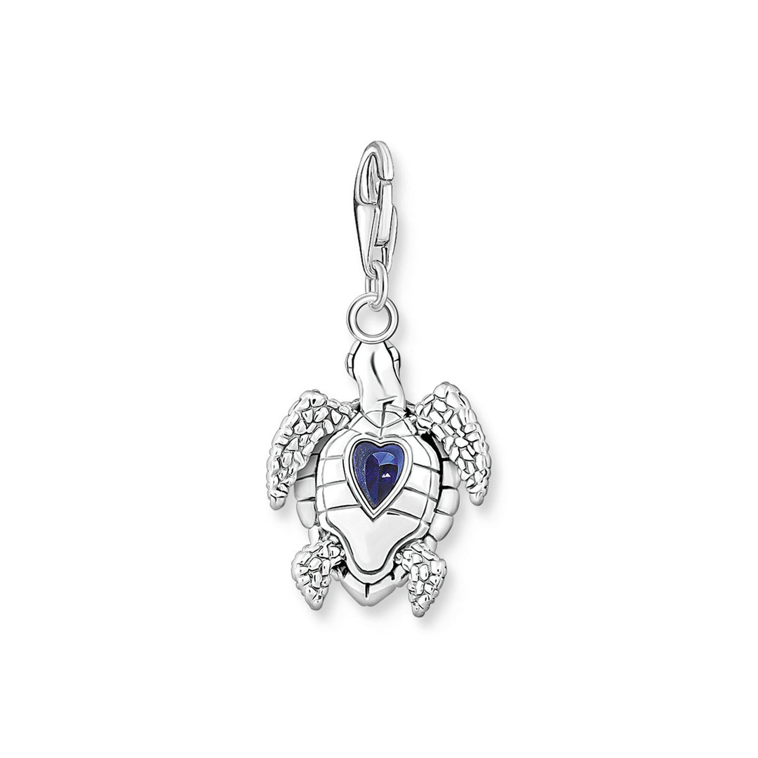 Thomas Sabo Charm-Anhänger Schildkröte mit Blauen Steinen - 1897-667-1