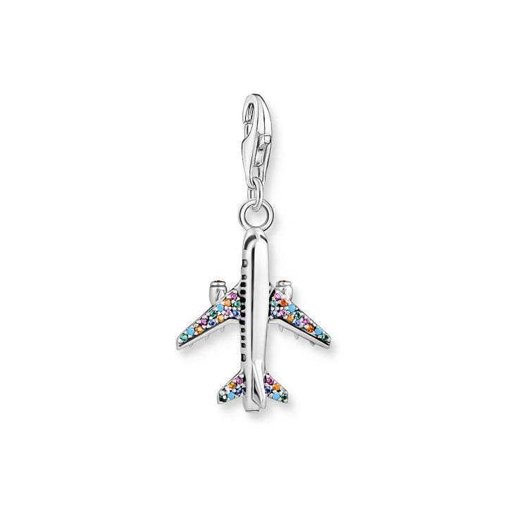 Thomas Sabo Charm-Anhänger mit buntem Flugzeug Silber - 1914-342-7