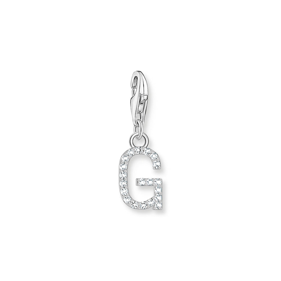 Thomas Sabo Charm-Anhänger Buchstabe G mit Weissen Steinen Silber - 1939-051-14
