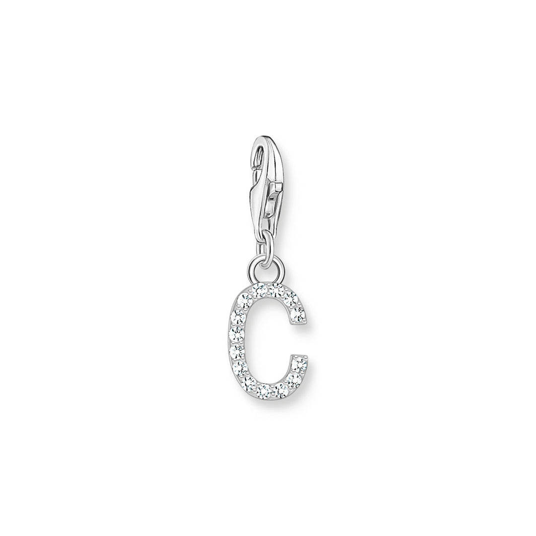 Thomas Sabo Charm-Anhänger Buchstabe C mit Weissen Steinen Silber - 1943-051-14