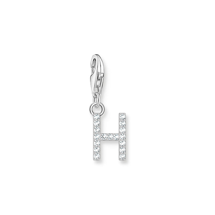 Thomas Sabo Charm-Anhänger Buchstabe H mit Weissen Steinen Silber - 1947-051-14