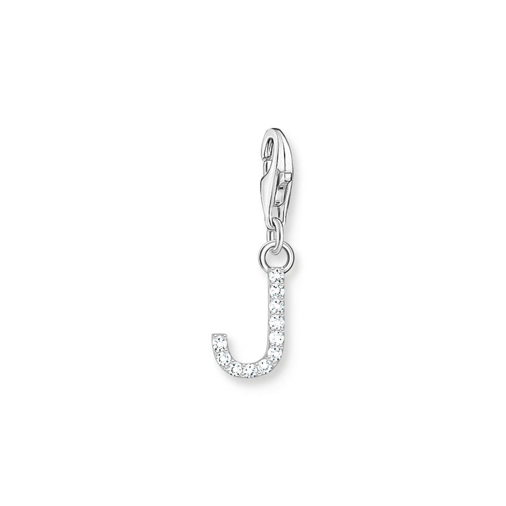 Thomas Sabo Charm-Anhänger Buchstabe J mit Weissen Steinen Silber - 1949-051-14