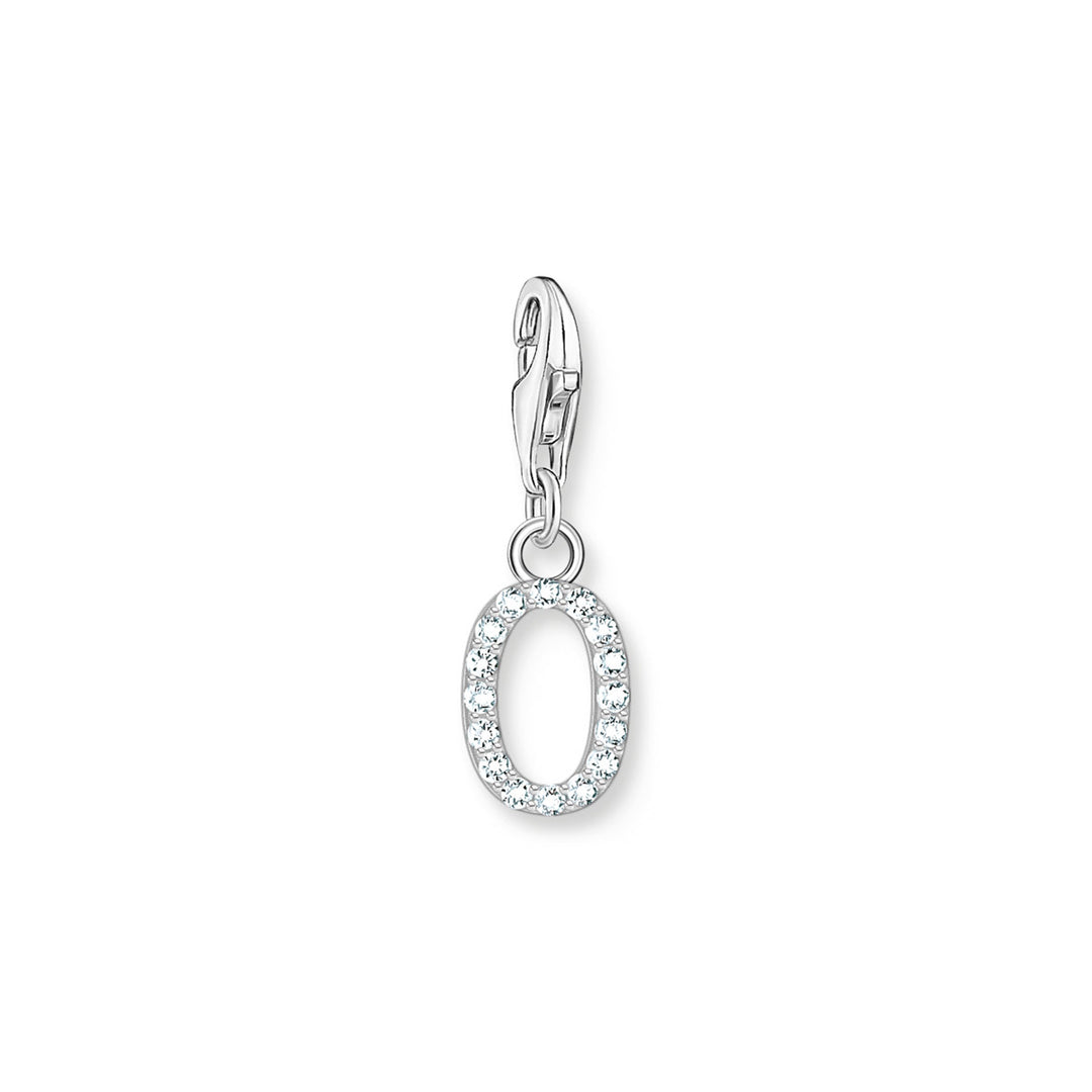 Thomas Sabo Charm-Anhänger Buchstabe O mit Weissen Steinen Silber - 1952-051-14