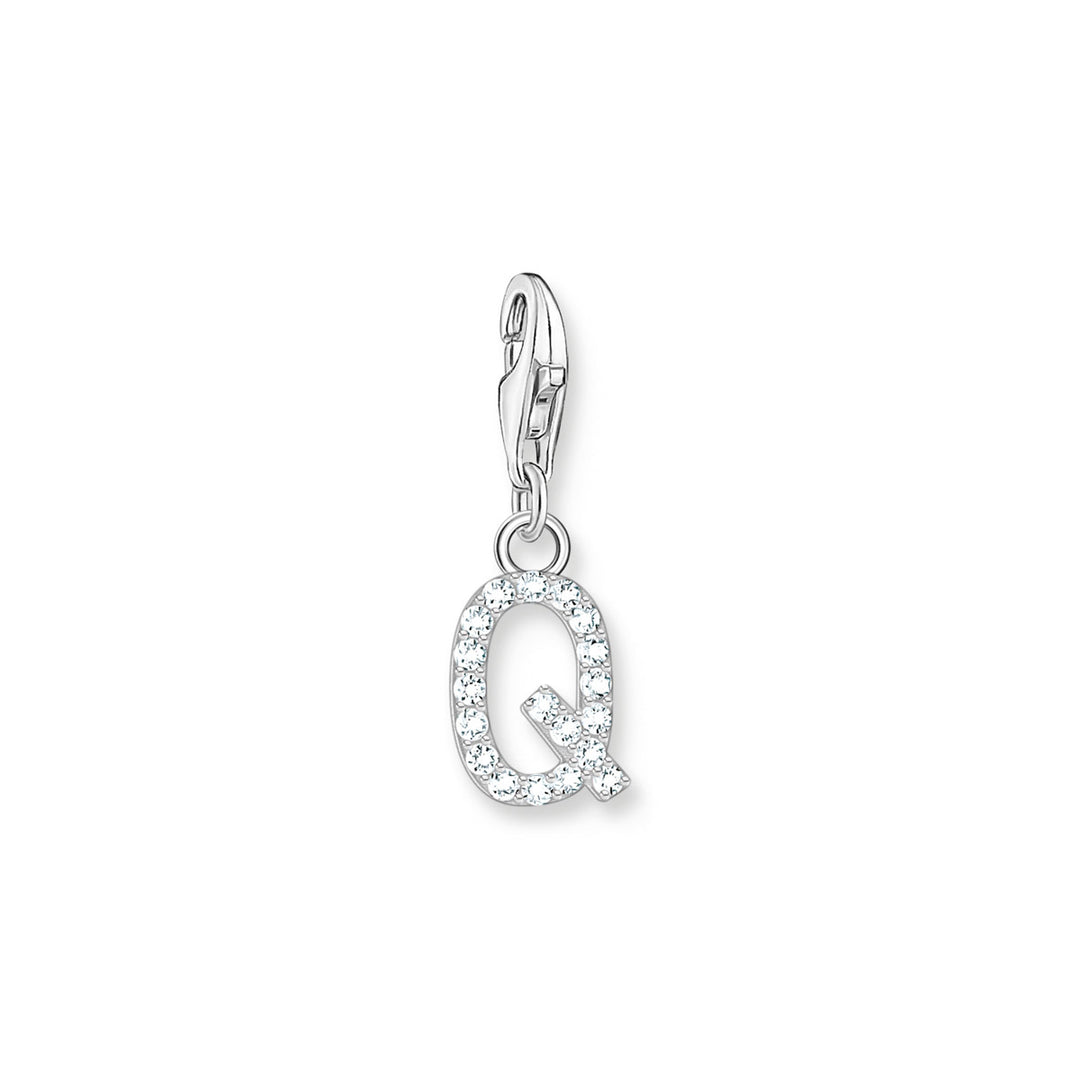 Thomas Sabo Charm-Anhänger Buchstabe Q mit Weissen Steinen Silber - 1954-051-14