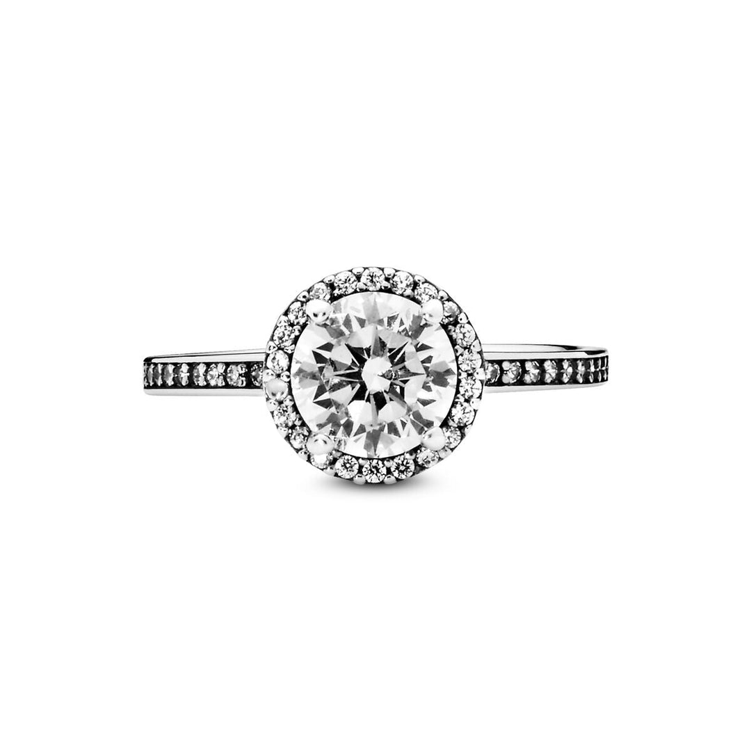 Pandora Quadratischer Funkelnder Strahlenkranz Ring - 196250CZ