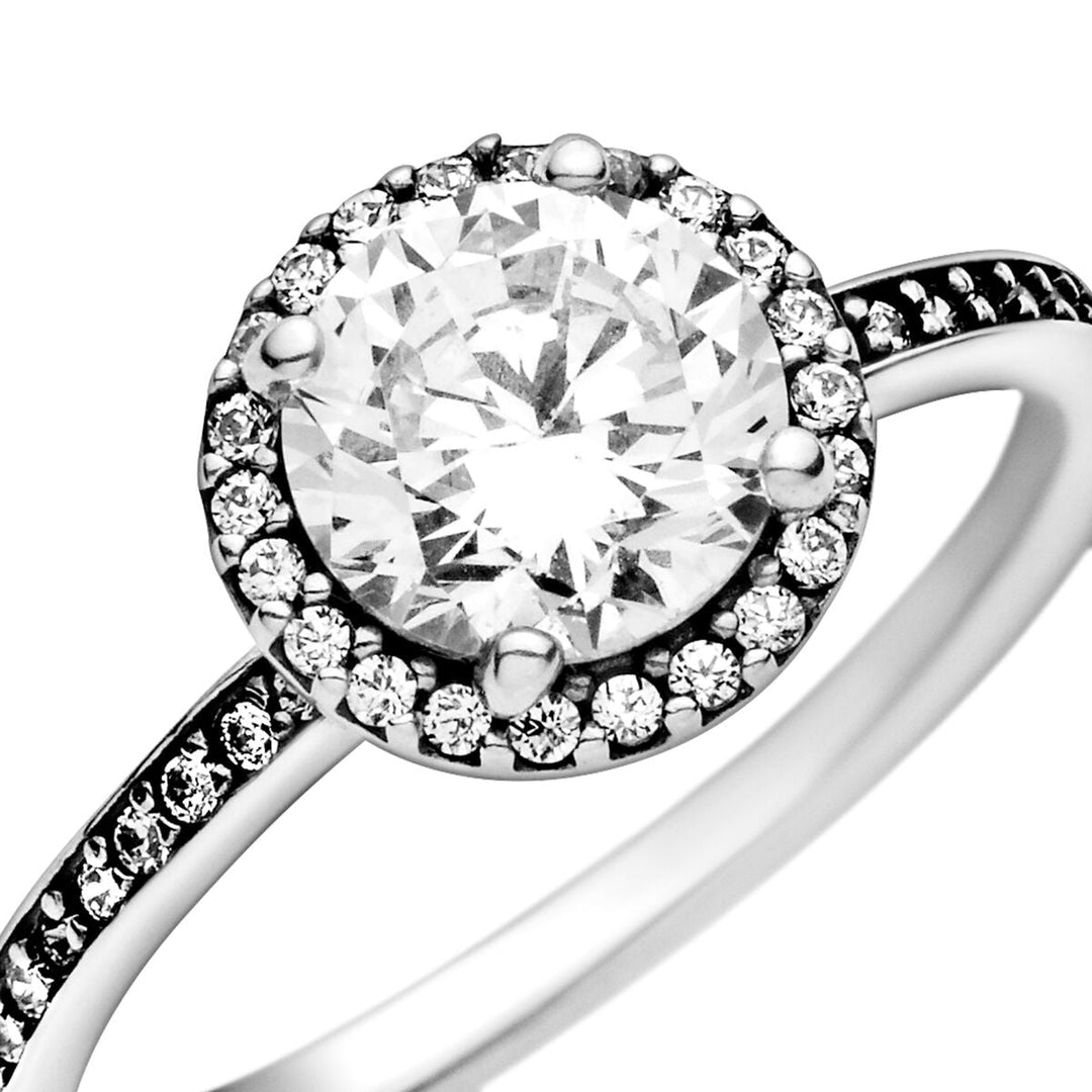 Pandora Quadratischer Funkelnder Strahlenkranz Ring - 196250CZ
