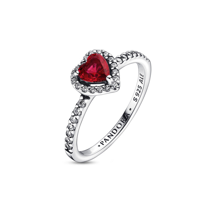 Pandora Ausgeprägtes Rotes Herz Ring - 198421C02