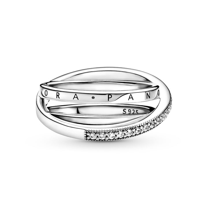 Pandora Dreifach gekreuzter Pavé-Ring - 199057C01