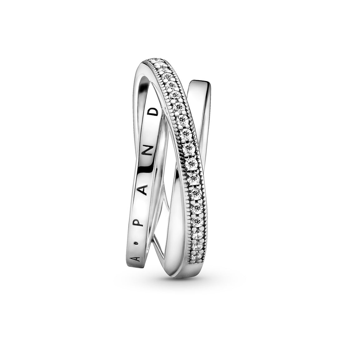 Pandora Dreifach gekreuzter Pavé-Ring - 199057C01